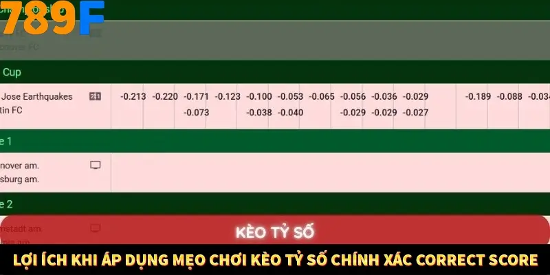 Lợi ích khi áp dụng mẹo chơi kèo tỷ số chính xác Correct Score